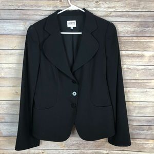 Armani Collezioni Italian Black Blazer Size 10